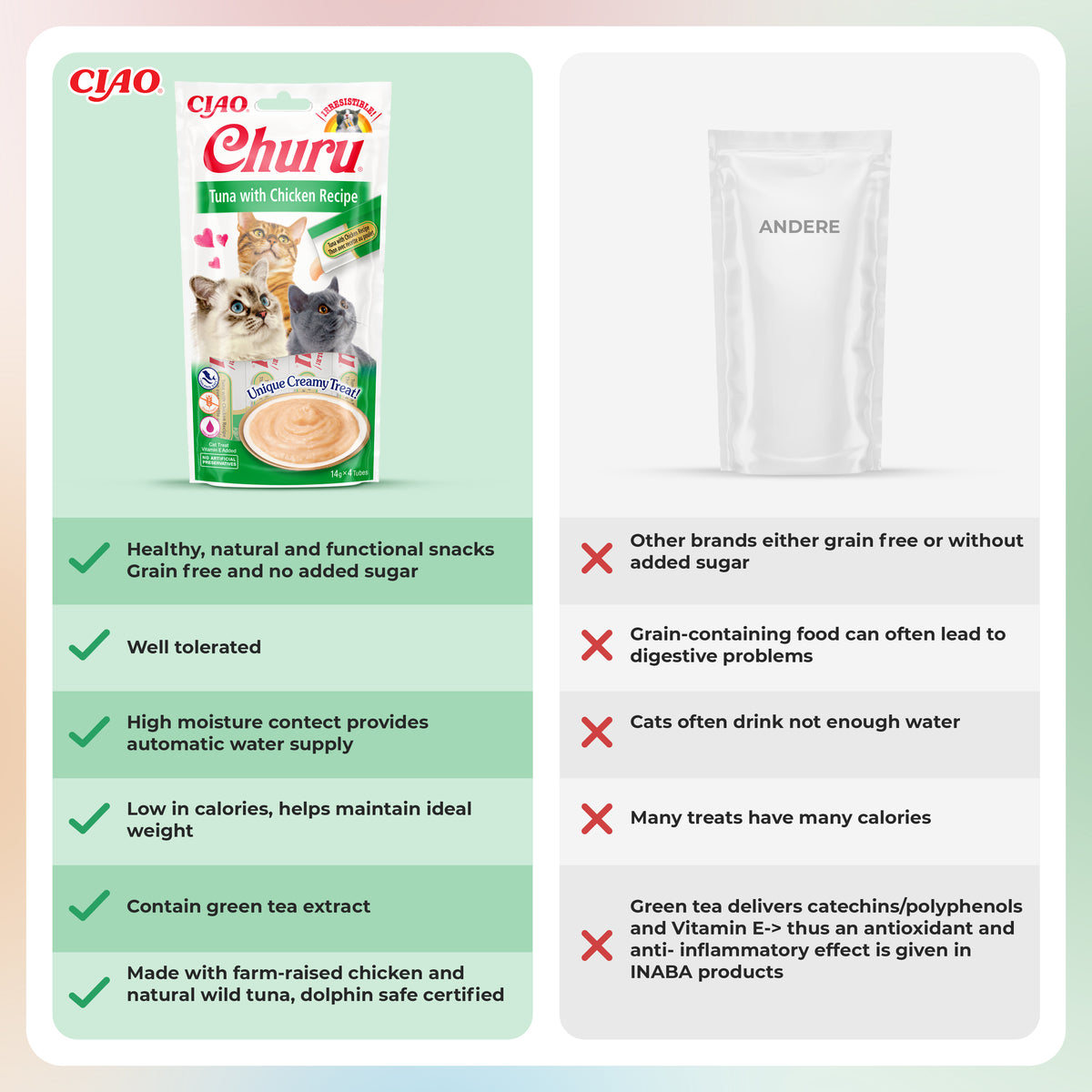 Ciao Churu Sticks by INABA Cat Treat Tuna Chicken Flavour 4 x